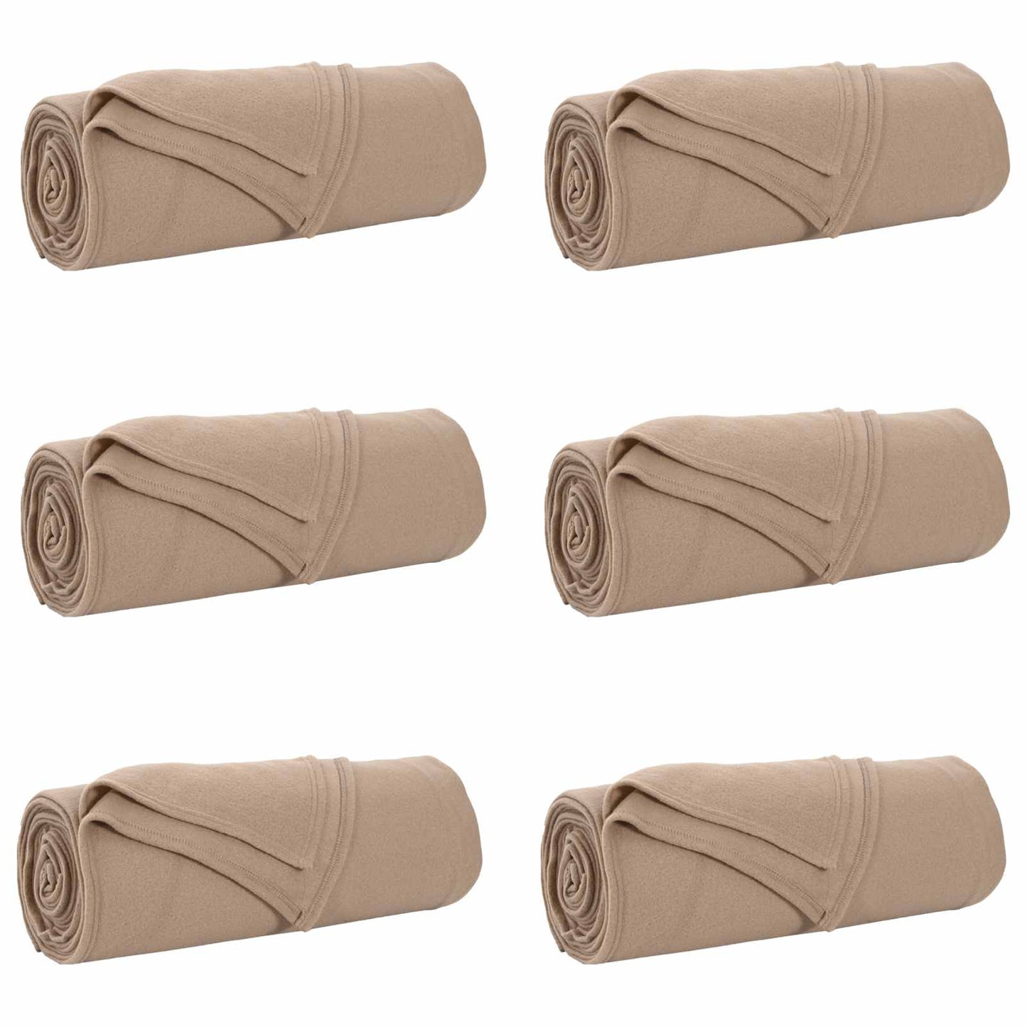 Throw Blankets 6 pcs Camel 280 x 210 cm Fleece