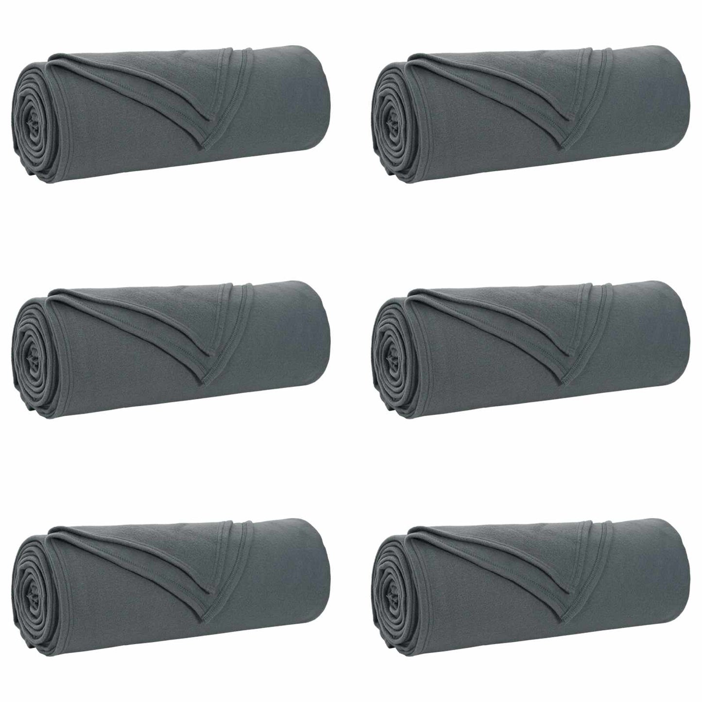 Throw Blankets 6 pcs Dark Grey 210 x 140 cm Fleece