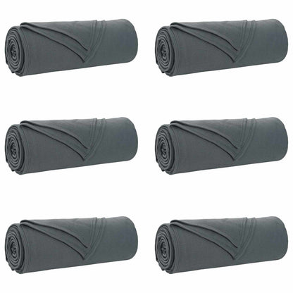 Throw Blankets 6 pcs Dark Grey 210 x 140 cm Fleece