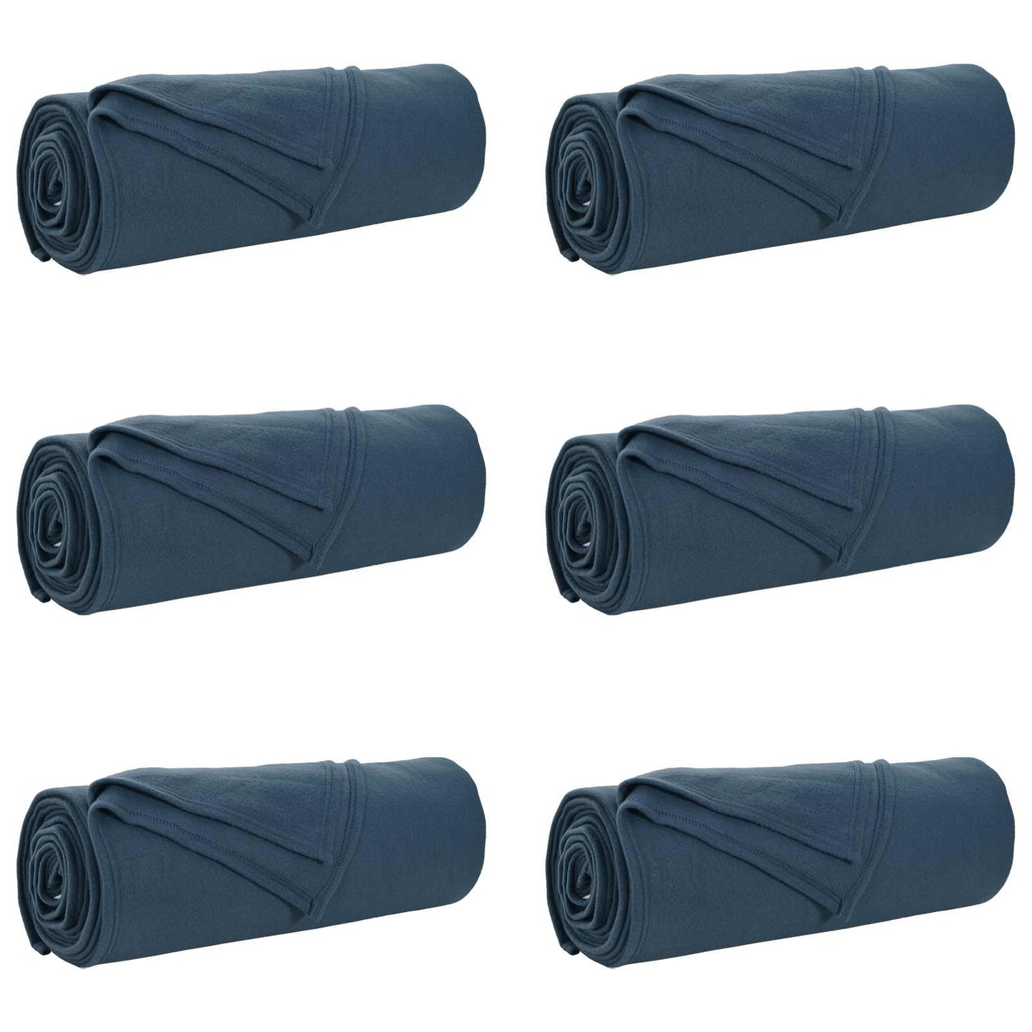 Throw Blankets 6 pcs Navy Blue 350 x 270 cm Fleece