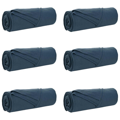 Throw Blankets 6 pcs Navy Blue 350 x 270 cm Fleece