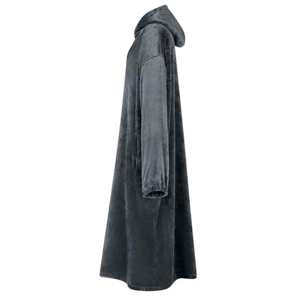 Blanket Hoodie Navy Blue M Flannel