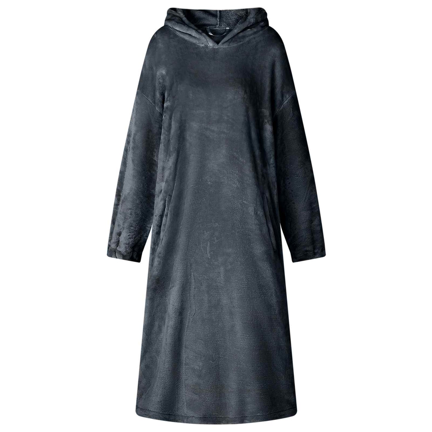 Blanket Hoodie Navy Blue L Flannel