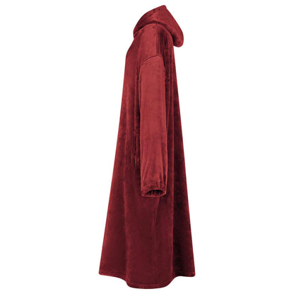 Blanket Hoodie Bordeaux Red S Flannel
