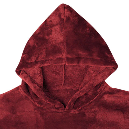 Blanket Hoodie Bordeaux Red M Flannel