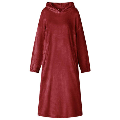 Blanket Hoodie Bordeaux Red M Flannel
