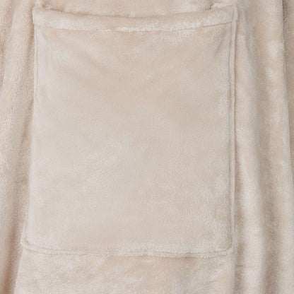 Blanket Hoodie Beige F Flannel