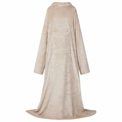 Blanket Hoodie Beige F Flannel