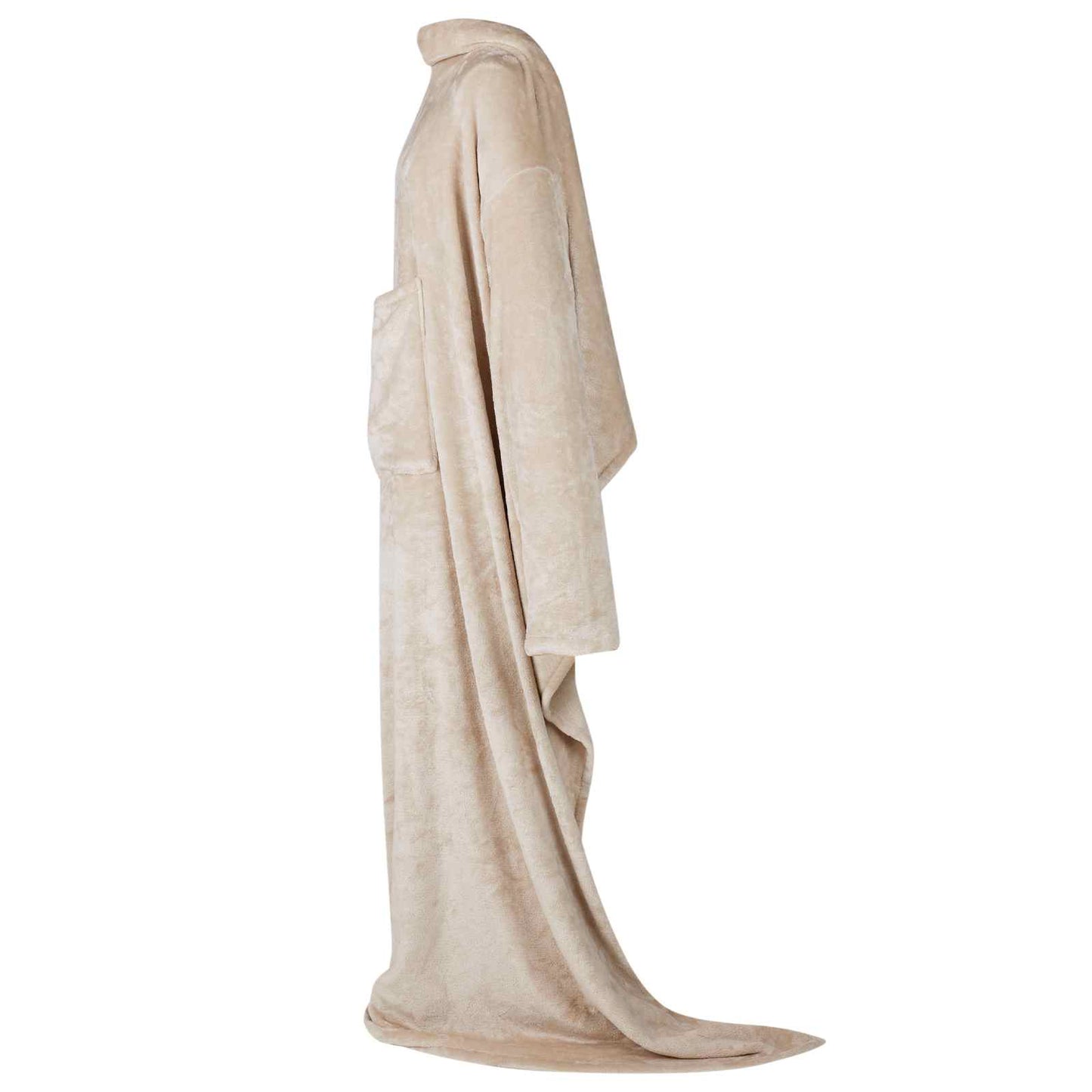 Blanket Hoodie Beige F Flannel
