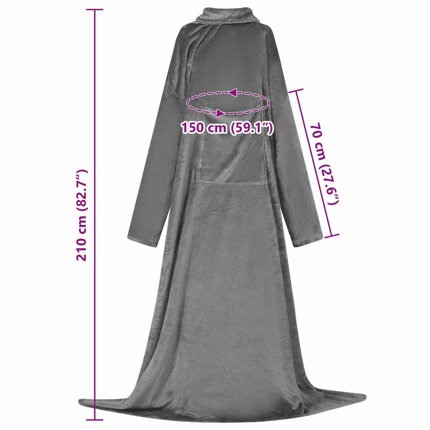 Blanket Hoodie Dark Grey F Flannel