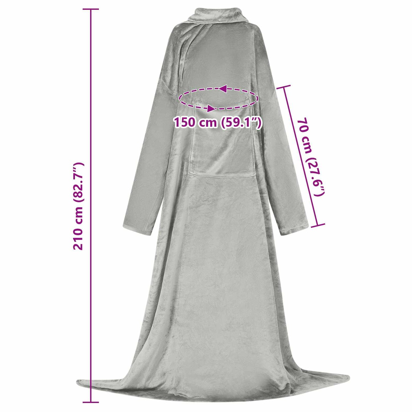 Blanket Hoodie Grey F Flannel