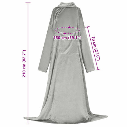 Blanket Hoodie Grey F Flannel