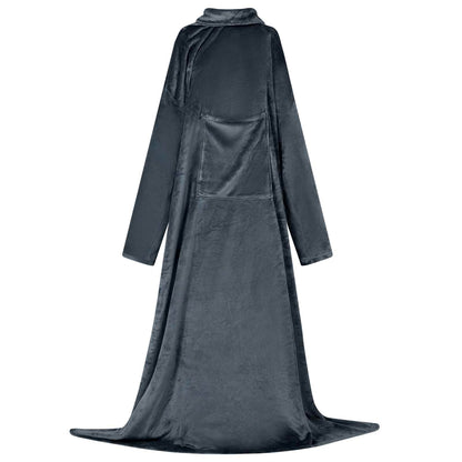 Blanket Hoodie Navy Blue F Flannel