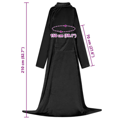 Blanket Hoodie Black F Flannel