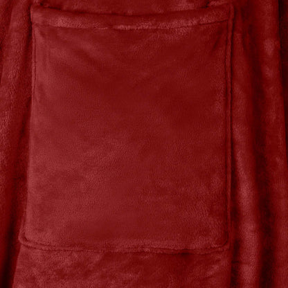 Blanket Hoodie Bordeaux Red F Flannel