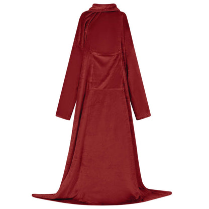 Blanket Hoodie Bordeaux Red F Flannel