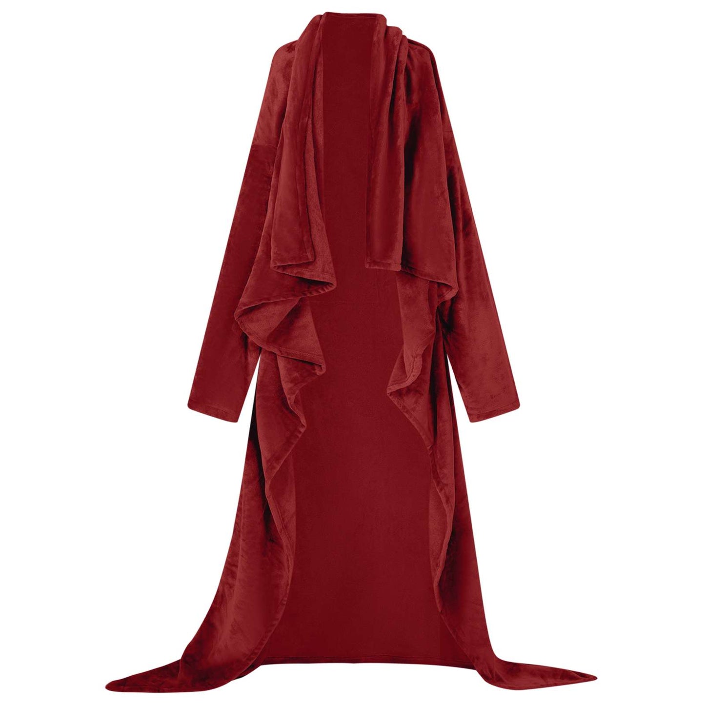 Blanket Hoodie Bordeaux Red F Flannel