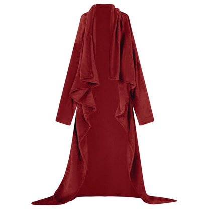 Blanket Hoodie Bordeaux Red F Flannel