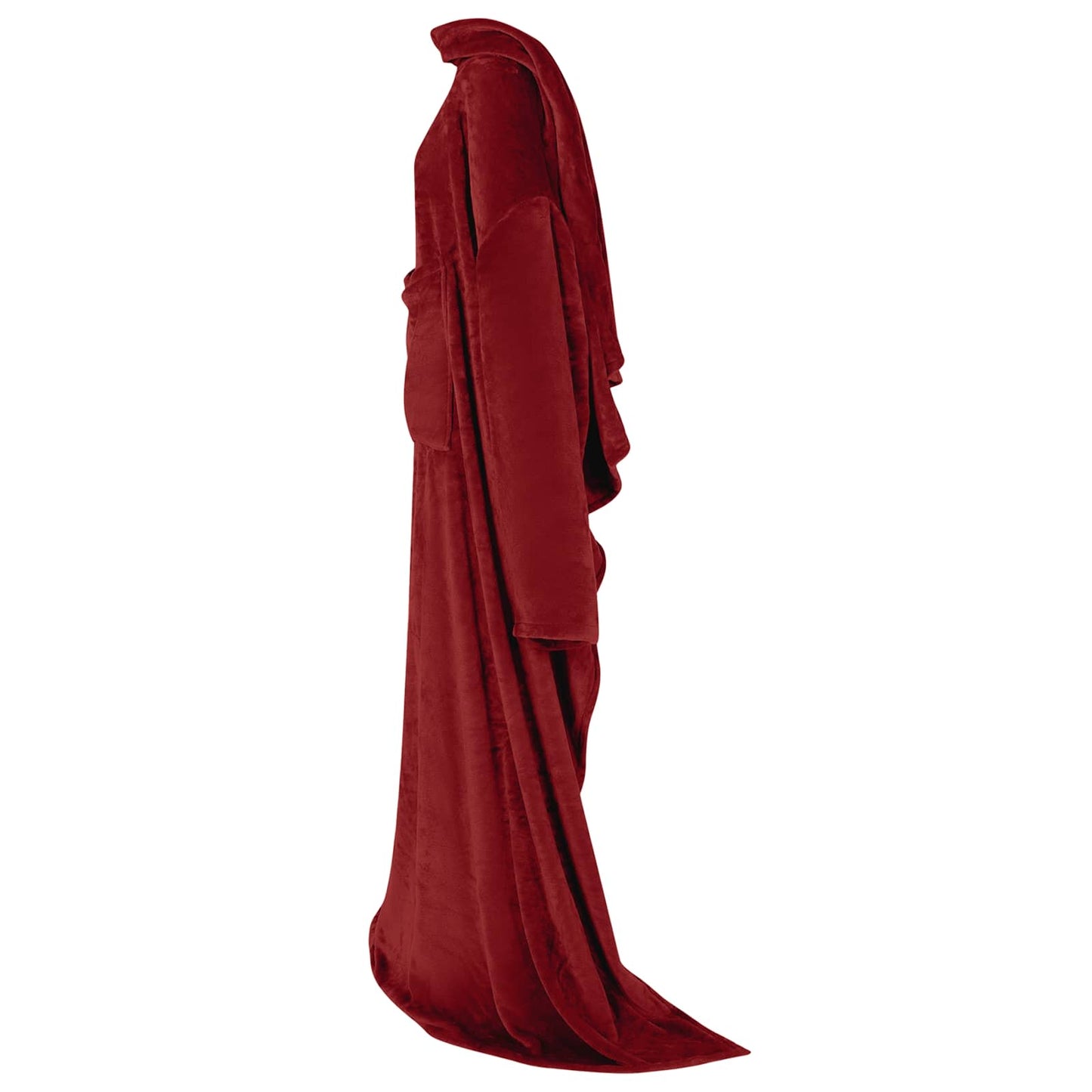 Blanket Hoodie Bordeaux Red F Flannel