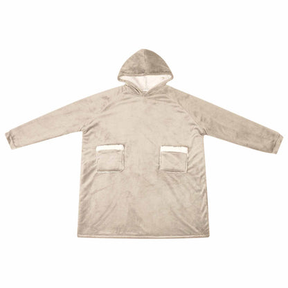 Blanket Hoodie Beige M Fleece and Flannel