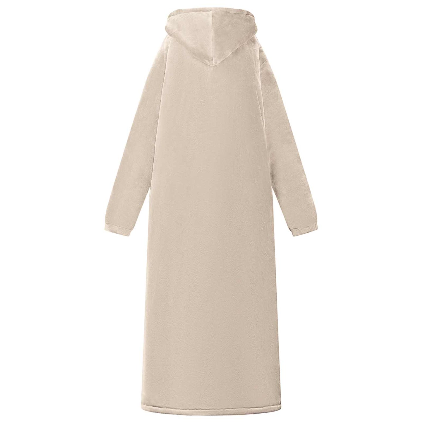 Blanket Hoodie Beige M Fleece and Flannel