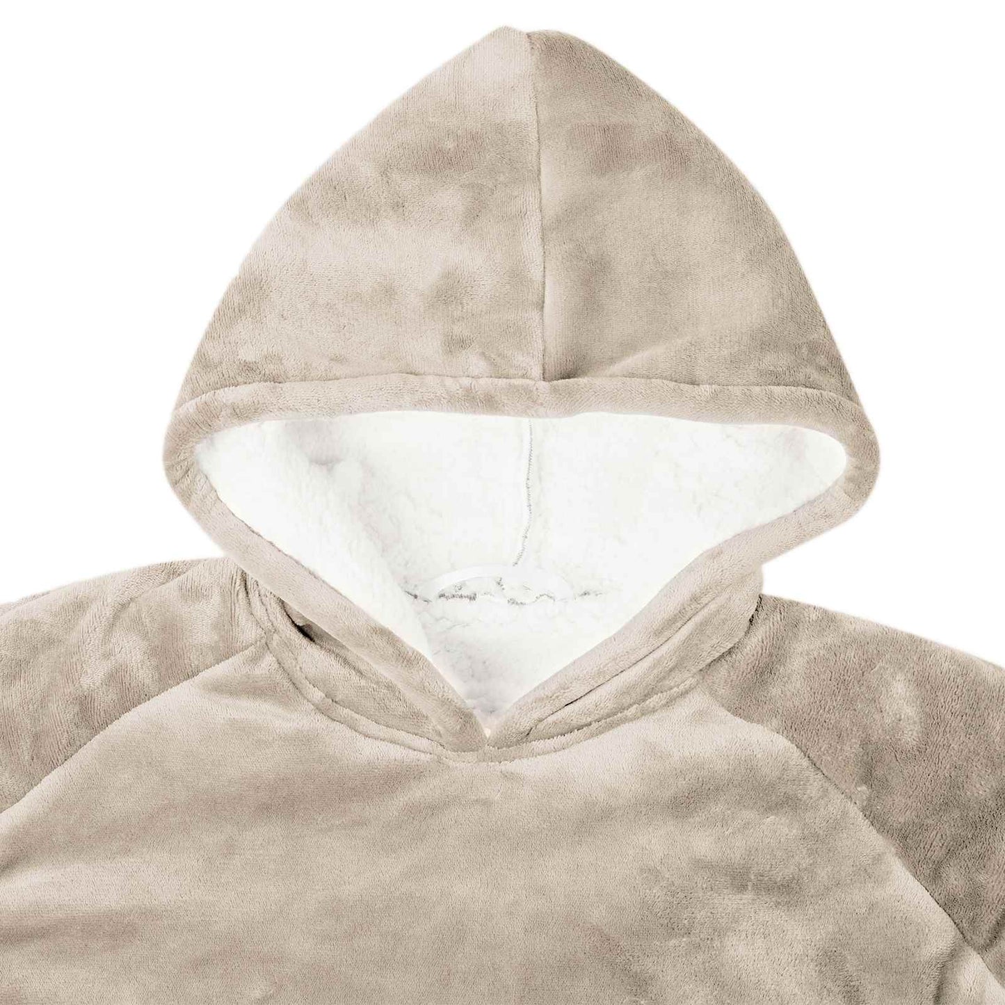 Blanket Hoodie Beige L Fleece and Flannel