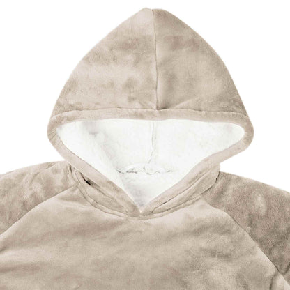 Blanket Hoodie Beige L Fleece and Flannel