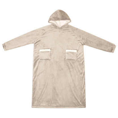 Blanket Hoodie Beige L Fleece and Flannel