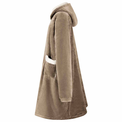 Blanket Hoodie Camel L Fleece and Flannel