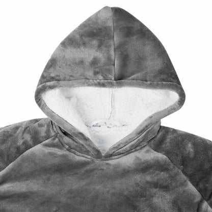 Blanket Hoodie Dark Grey M Fleece and Flannel