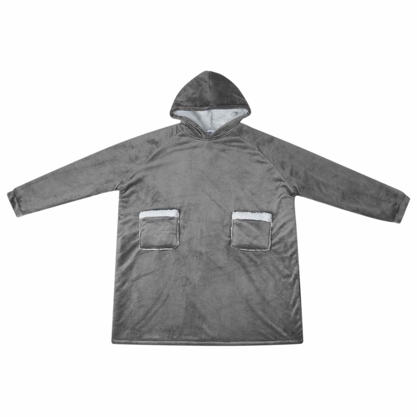 Blanket Hoodie Dark Grey M Fleece and Flannel