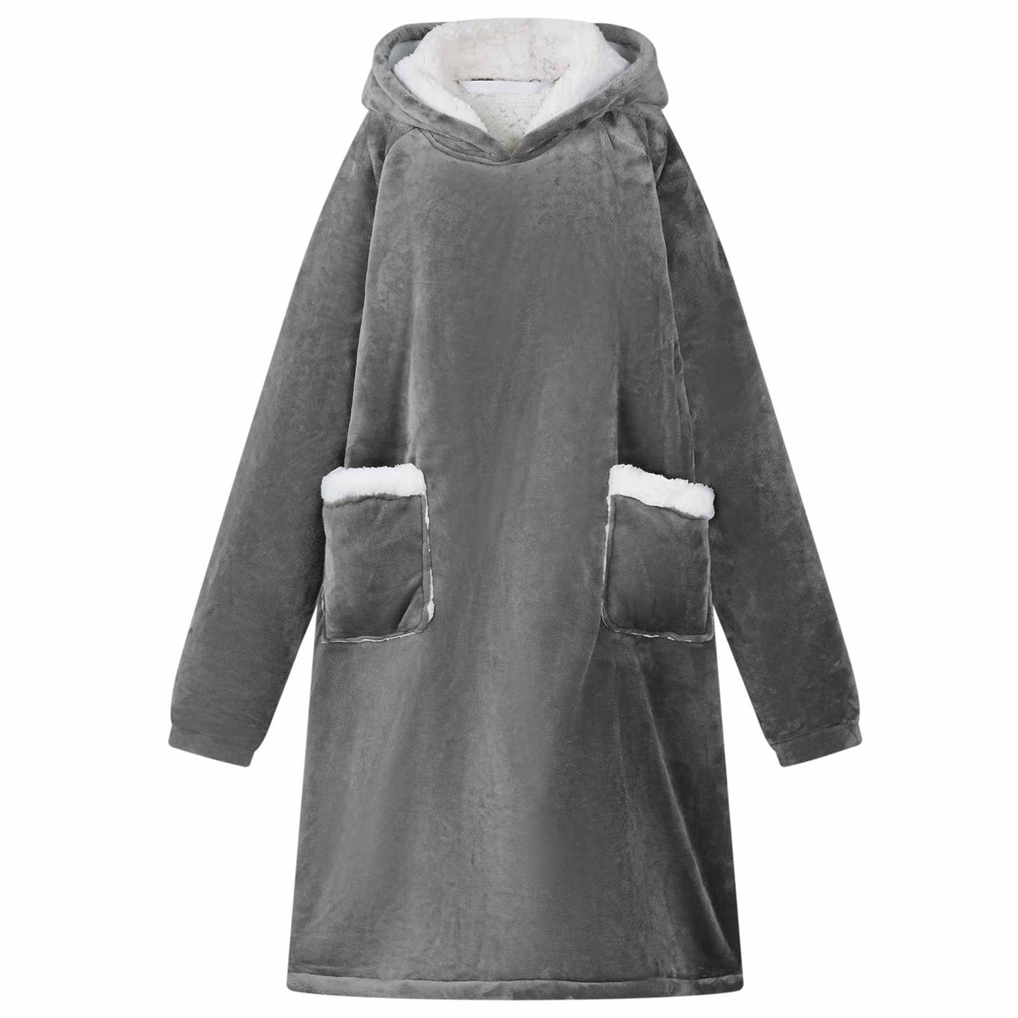 Blanket Hoodie Dark Grey L Fleece and Flannel
