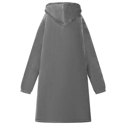 Blanket Hoodie Dark Grey L Fleece and Flannel