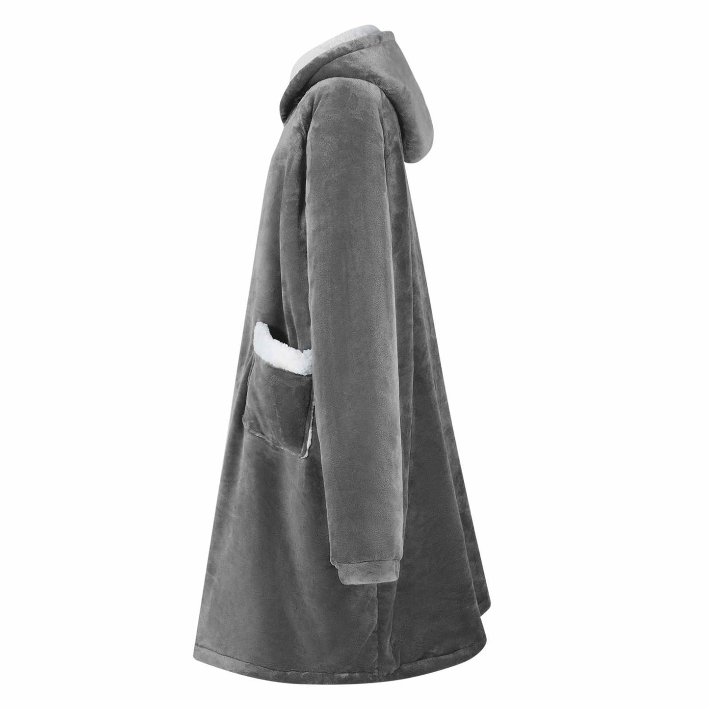 Blanket Hoodie Dark Grey L Fleece and Flannel