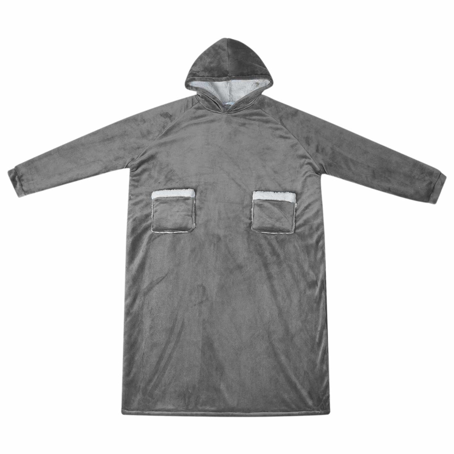 Blanket Hoodie Dark Grey M Fleece and Flannel