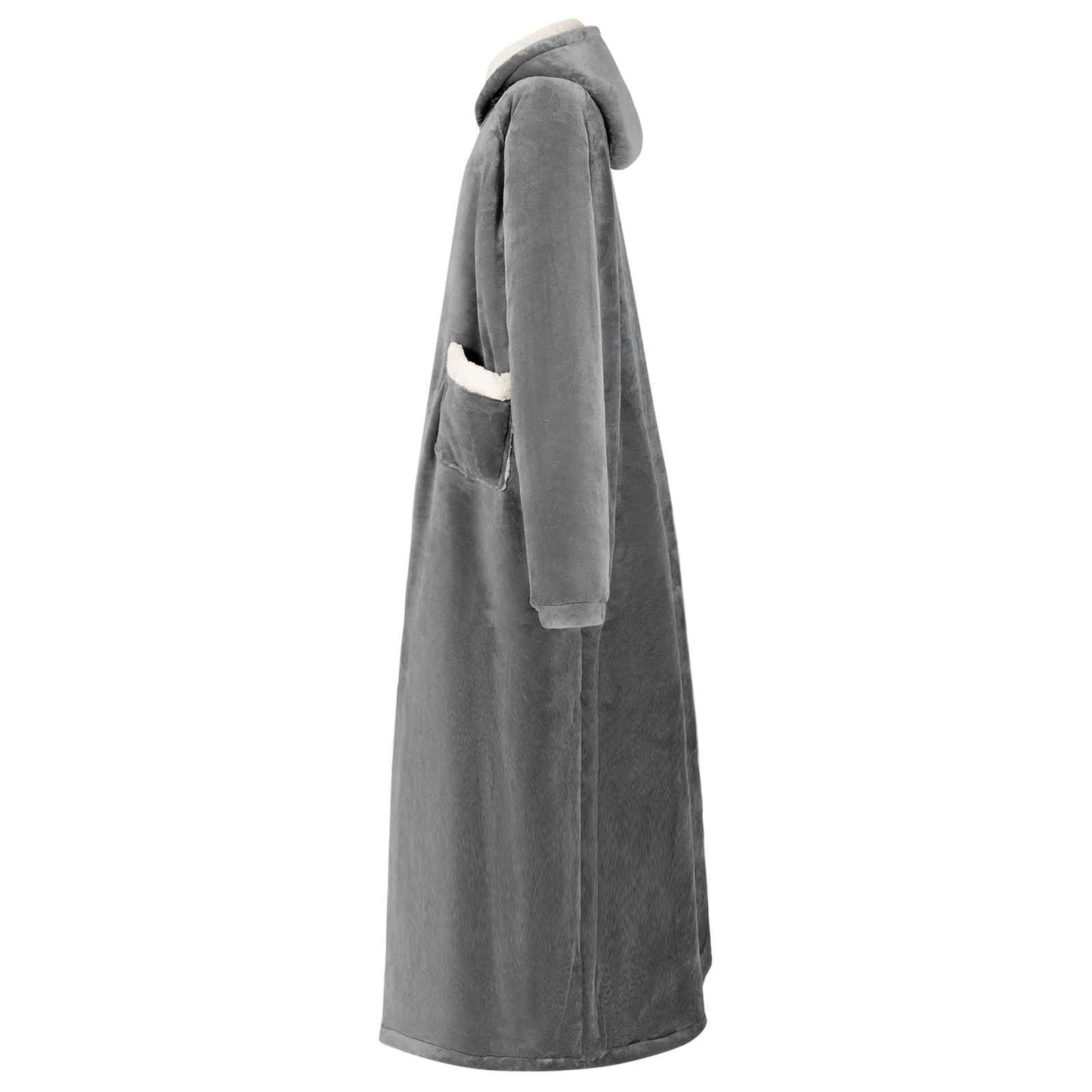Blanket Hoodie Dark Grey M Fleece and Flannel