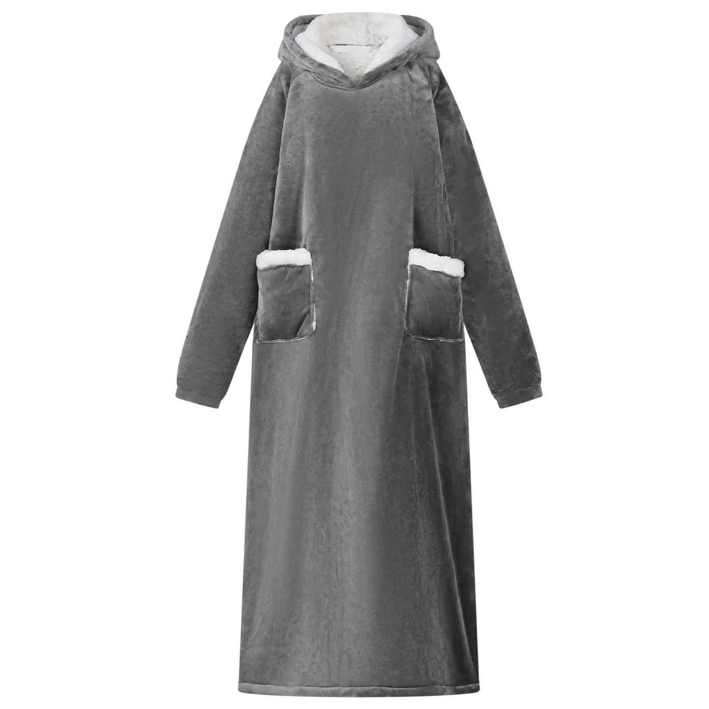 Blanket Hoodie Dark Grey L Fleece and Flannel