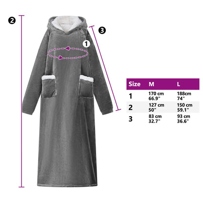 Blanket Hoodie Dark Grey L Fleece and Flannel