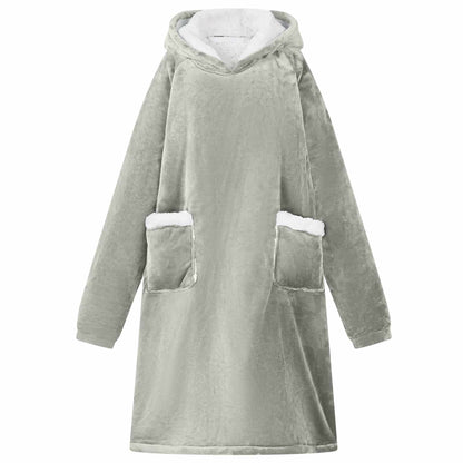 Blanket Hoodie Grey L Fleece and Flannel