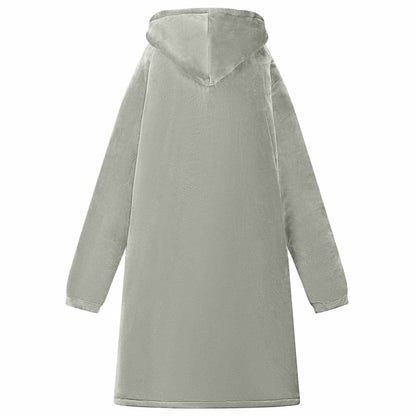 Blanket Hoodie Grey L Fleece and Flannel