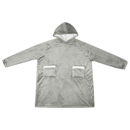 Blanket Hoodie Grey L Fleece and Flannel