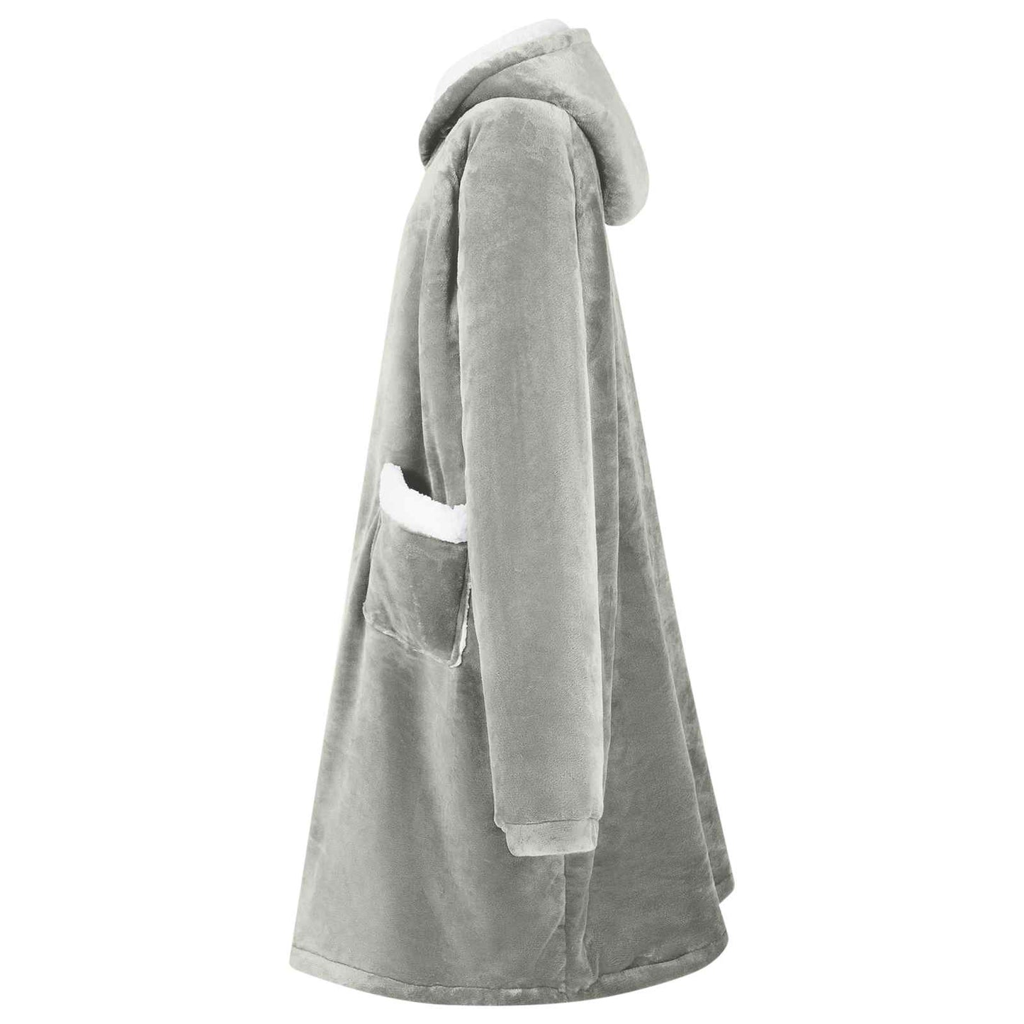 Blanket Hoodie Grey L Fleece and Flannel