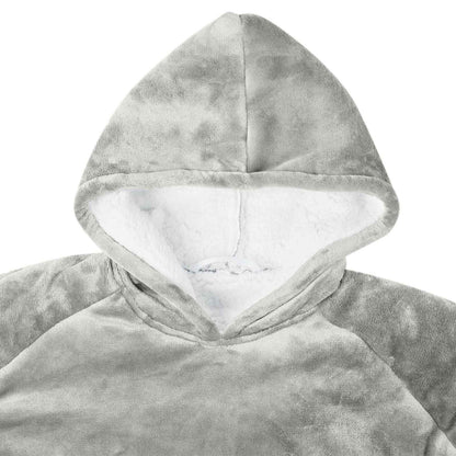 Blanket Hoodie Grey M Fleece and Flannel