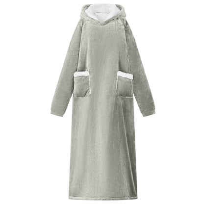 Blanket Hoodie Grey M Fleece and Flannel