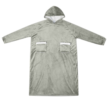 Blanket Hoodie Grey M Fleece and Flannel