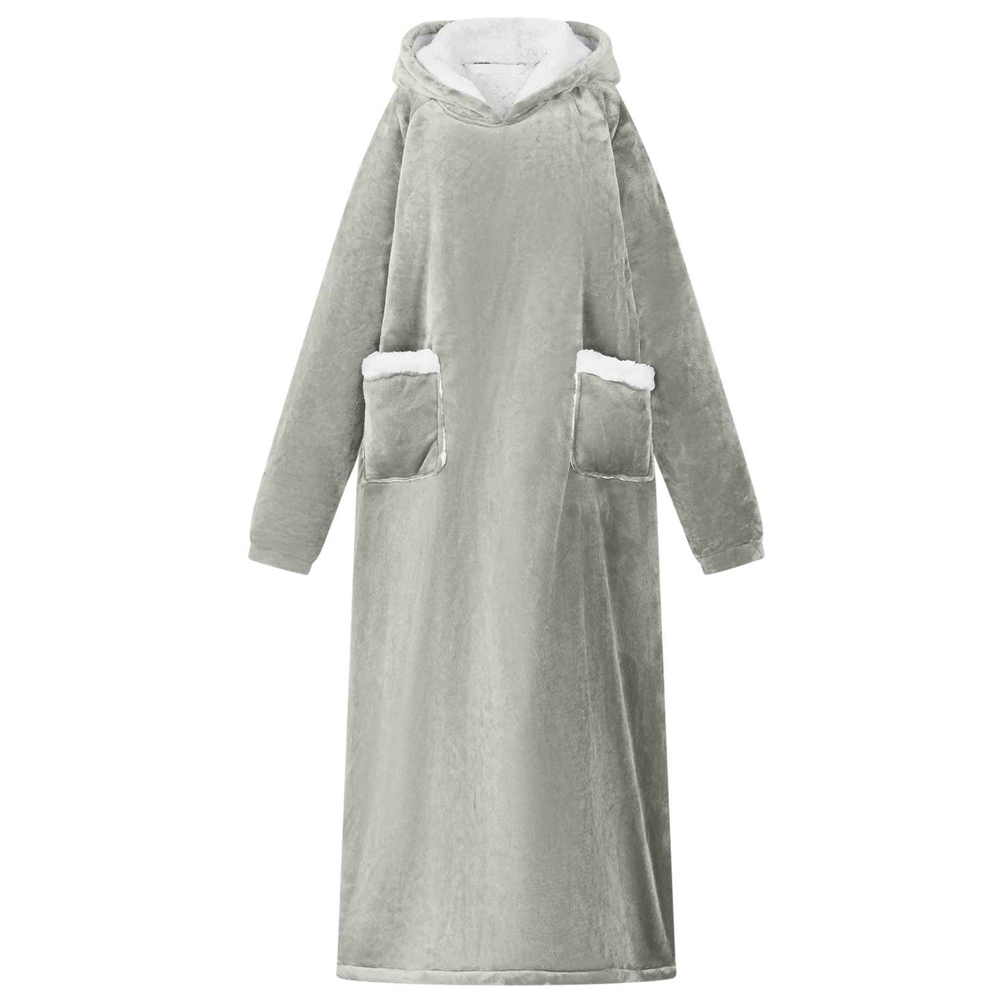 Blanket Hoodie Grey L Fleece and Flannel