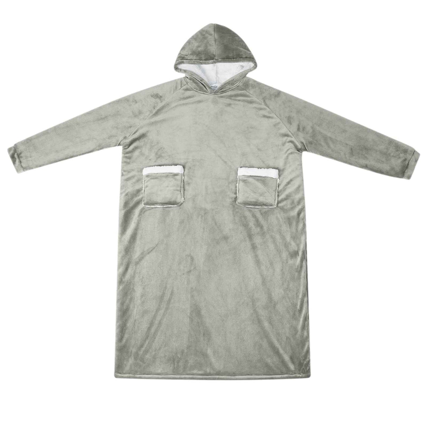 Blanket Hoodie Grey L Fleece and Flannel