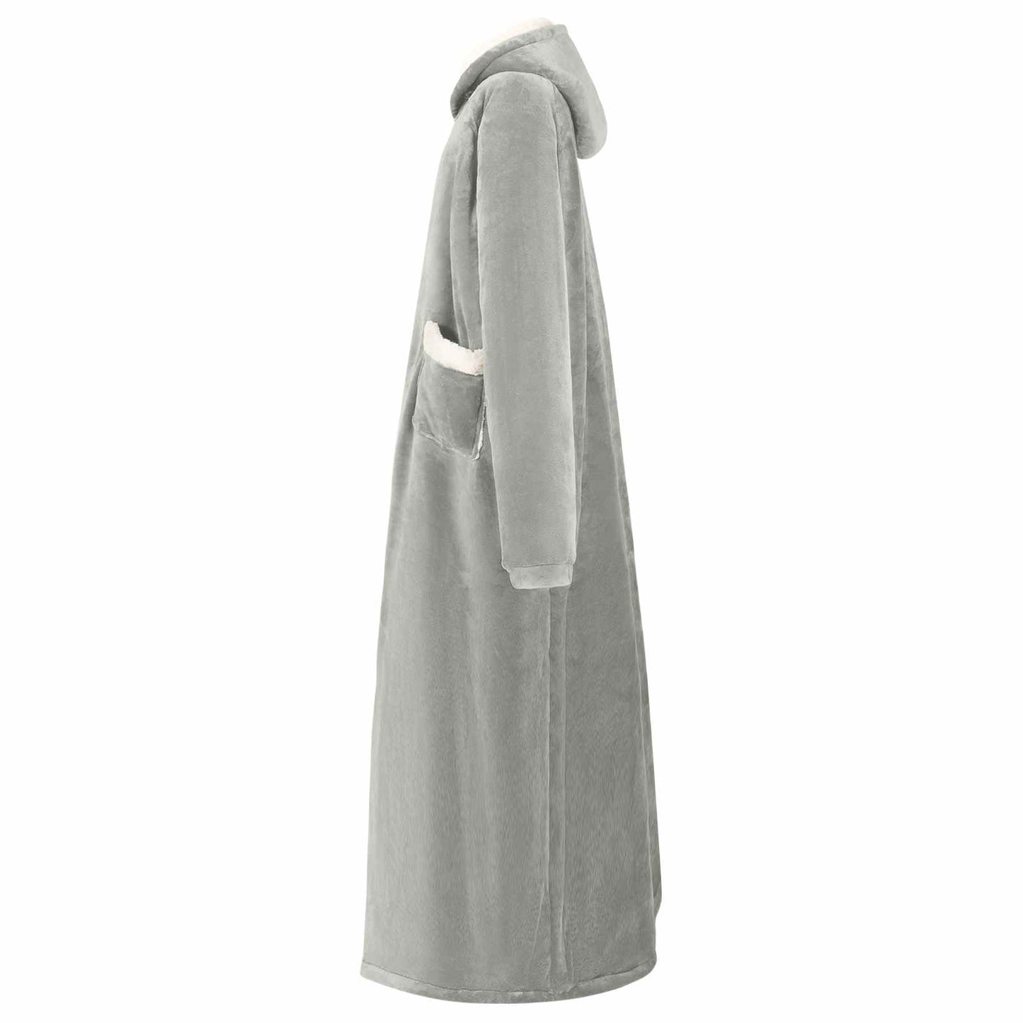 Blanket Hoodie Grey L Fleece and Flannel