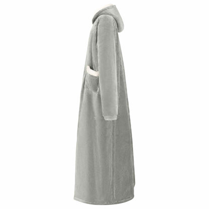 Blanket Hoodie Grey L Fleece and Flannel