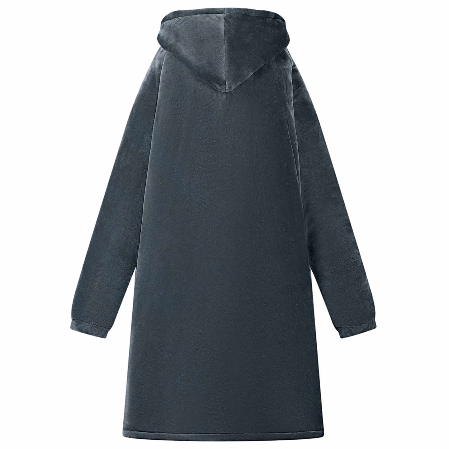 Blanket Hoodie Navy Blue M Fleece and Flannel